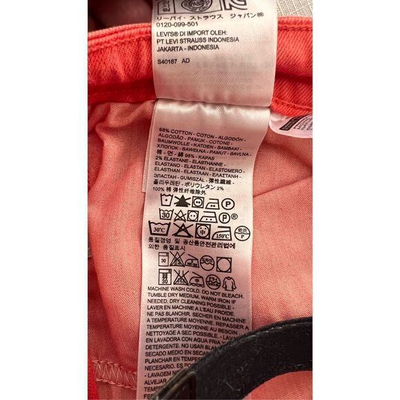 Levi's Women's Mid-Rise Skinny Colored Stretch Casual Jeans in Coral Size 32 - Picture 11 of 13